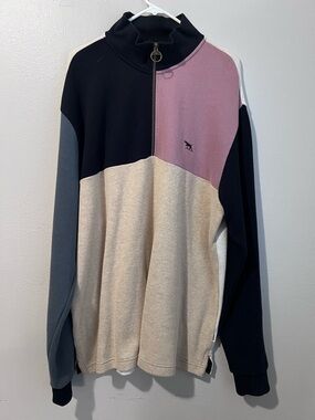 Rodd & Gunn Men's Colorblock Half-Zip Sweater - Black, Pink & Cream